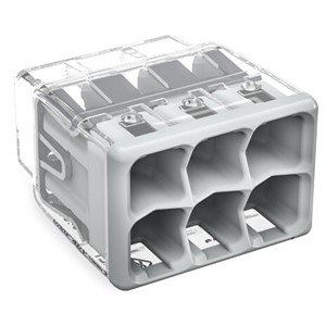 WAGO 2773-406<BR> Compact 6-Conductors<BR> Splicing Connector<BR> Grey (Pack of 50)
