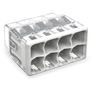 WAGO 2773-408<BR> Compact 8-Conductors<BR> Splicing Connector<BR> Grey (Pack of 40)