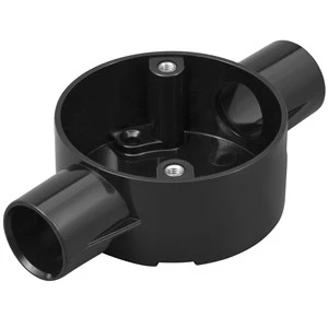 MT 2MRB3BK Through Circular Box 20mm Black