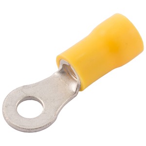 SWA 37YER Ring Terminal<BR> 4-6mm Yellow Insulated <BR>3.7mm Stud Hole<BR> (Pack Qty 100)