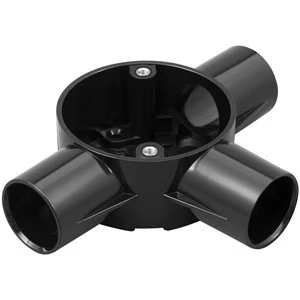 MT 3MRB5BK Tee Circular Box 25mm Black