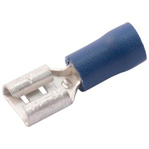 SWA 63BFP Push-On Female Terminal <br>1.5-2.5mm Blue Insulated 6.3x0.8mm (Pack Qty 100)