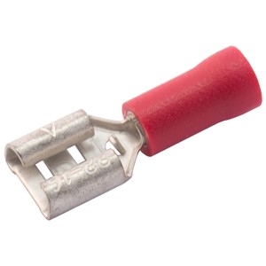 SWA 63RFP Female Push-On Terminal<BR> 0.5-1.5mm Red Insulated 6.3x0.8mm (Pack Qty 100)