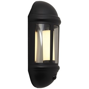 Ansell ALHLLED/PIR/BL Latina Half Lantern PIR Black LED 8W