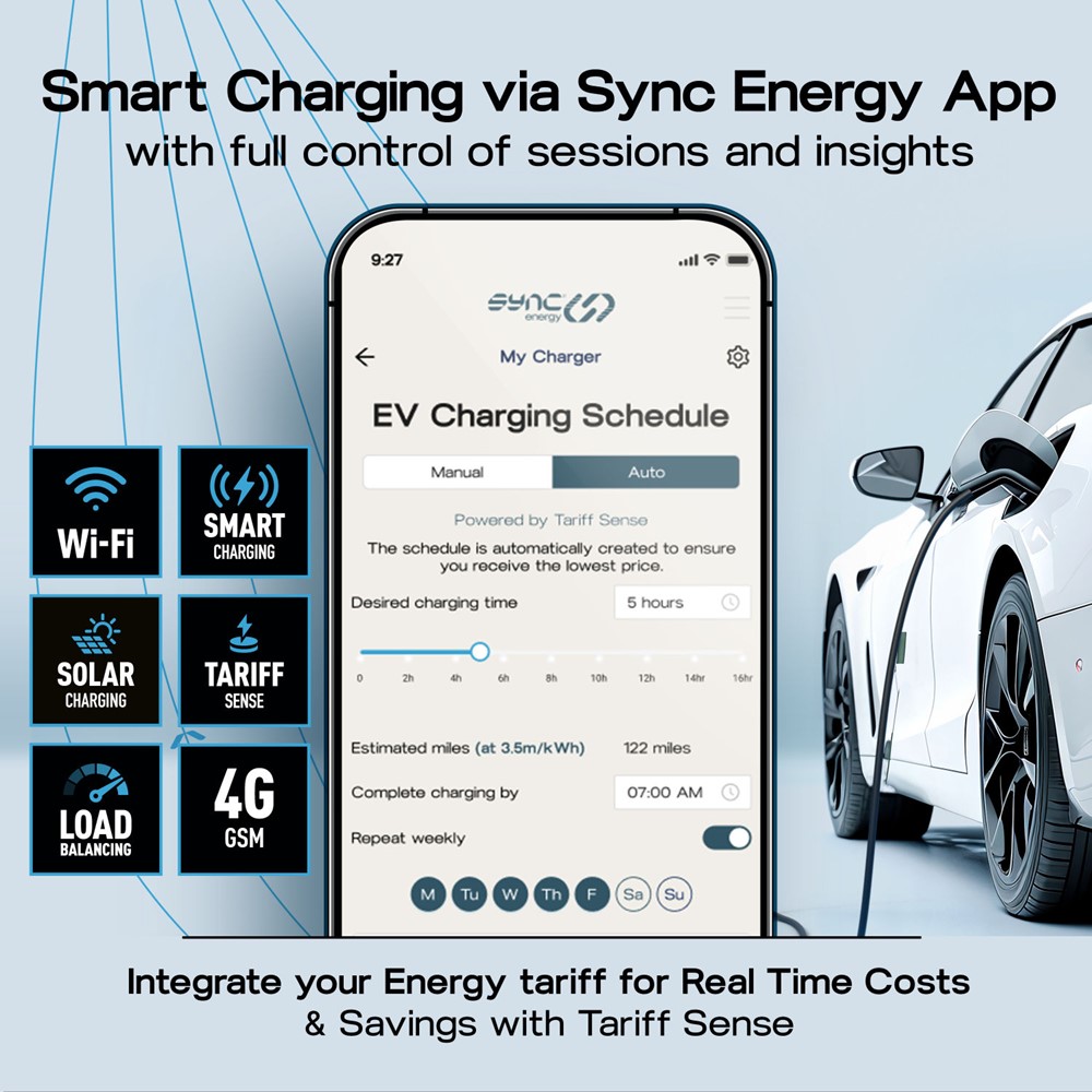 BG EVWC2S7GG-01<BR> EV Charger Mode 3 7.4kW