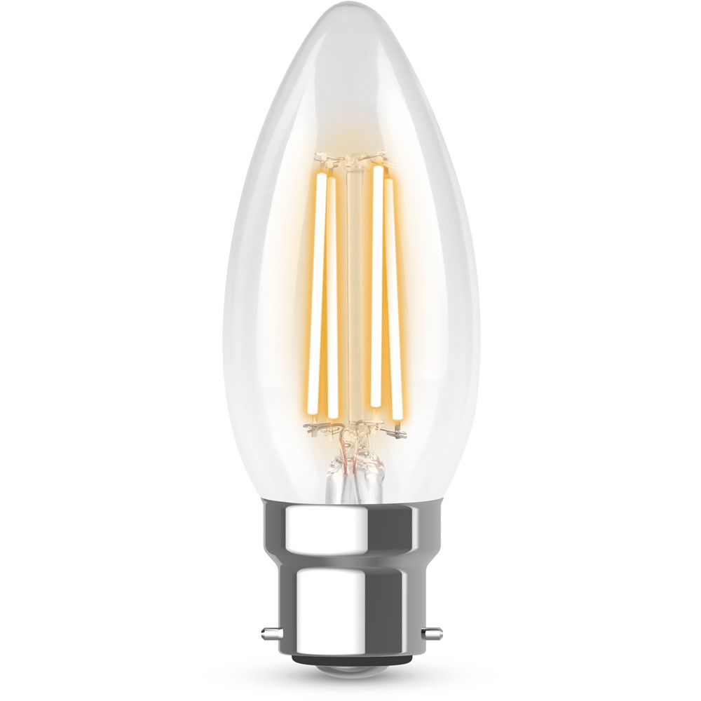 Kosnic FC4.2D-BC40 LED Filament Clear Candle Dimmable BC (B22) 4.2W 4000K Cool White