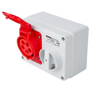 Gewiss GW66009<BR> Switched Socket<BR> 16A 415V 3P+N+E