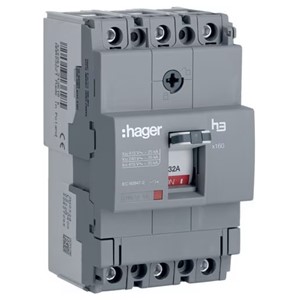 Hager HHA032Z<BR> MCCB X160 3P 32A 25kA