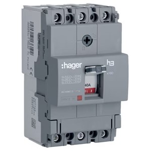 Hager HHA040Z<BR> MCCB X160 3P 40A 25kA