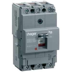 Hager HHA125U<BR> MCCB TP 125A 25kA