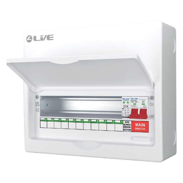 Live 11way SPD Consumer Unit  C/W 8 RCBO & 3 Blanks