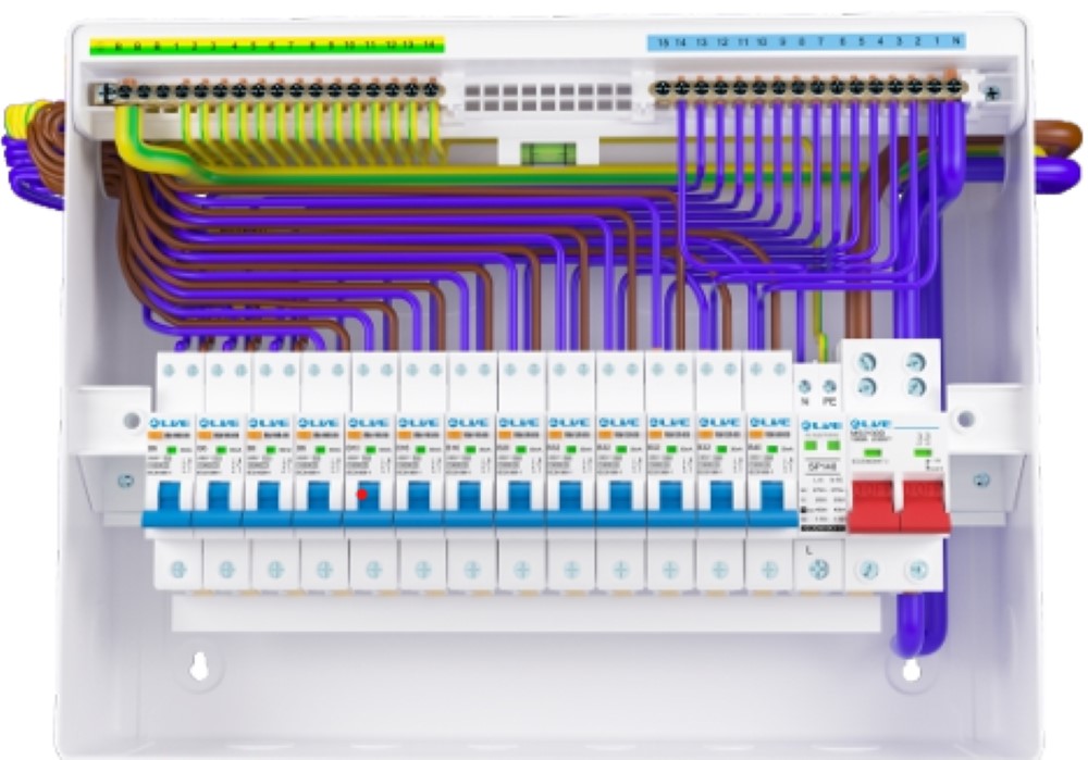Liveelec LSMC4M-SP<BR> 1 Way Metal Clad<BR> Consumer Unit with 100A DP Isolator and Surge Protection
