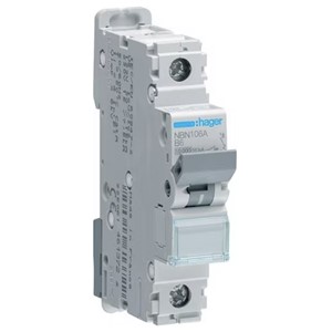 Hager NBN106A <BR>MCB SP Type B 6A 10kA