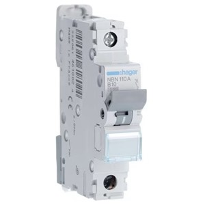 Hager NBN110A<BR> MCB SP Type B 10A 10kA