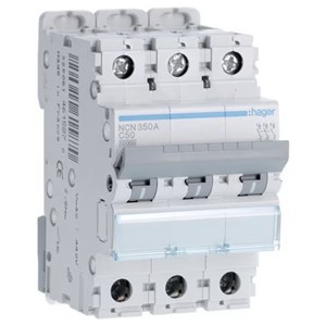 Hager NCN350A MCB TP Type C 50A 10kA