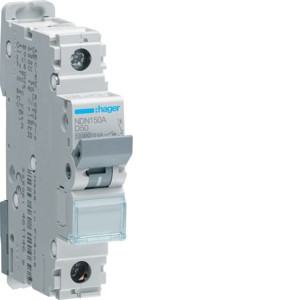 Hager NDN150A<BR> MCB SP Type D 50A 10kA