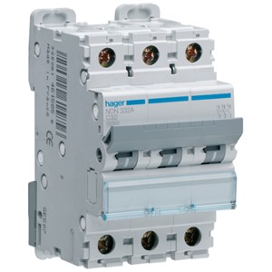 Hager NDN332A <BR>MCB TP Type D 32A 10kA