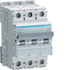 Hager NDN340A <BR>MCB TP Type D 40A 10kA
