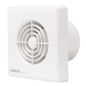 Manrose QF100H Axial Fan 100mm 4in White with Humidity Stat