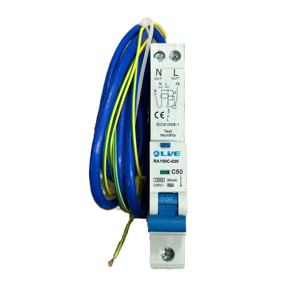Liveelec RA150B-030 <BR>Type A RCBO <BR>50A 30mA 10ka B Curve  