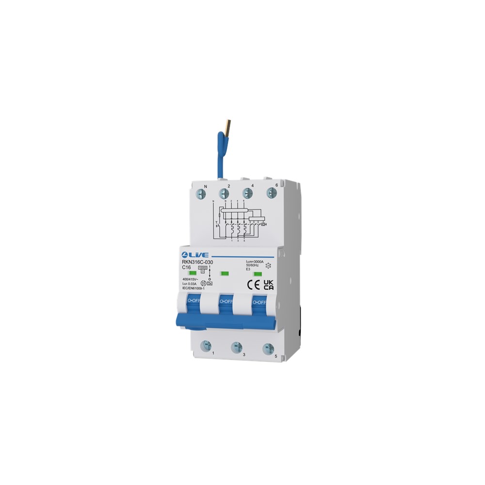 Liveelec RKN340C-030<BR>TP+N RCBO C 40A 30mA