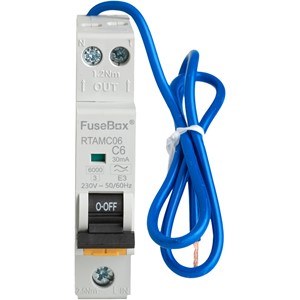 FuseBox RTAMC06<BR> Type A Mini RCBO 6A 30mA 6kA