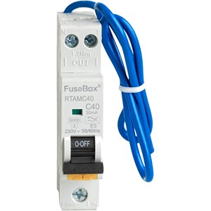 FuseBox RTAMC40 <BR>Type A Mini RCBO 40A 30mA 6kA