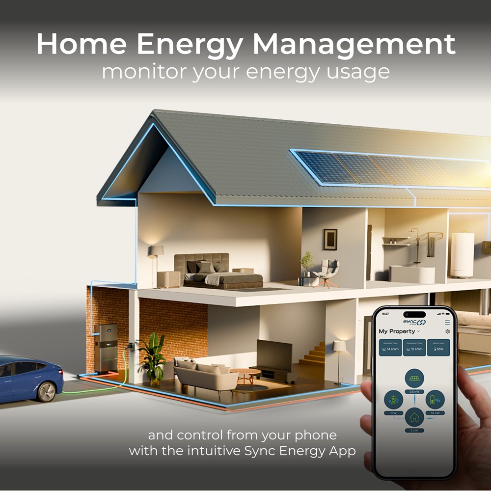 Sync Energy Flow 6kW All-In-One + 3 Batteries | SEF1A60G3 Storage System UK ýMaximise energy storage with the Sync Energy Flow 6kW all-in-one system + 3 batteries (SEF1A60G3). Perfect for solar PV, offering high-capacity storage, smart monitoring and lower energy bills. A powerful alternative to Tesla Powerwall, GivEnergy and Fox ESS.