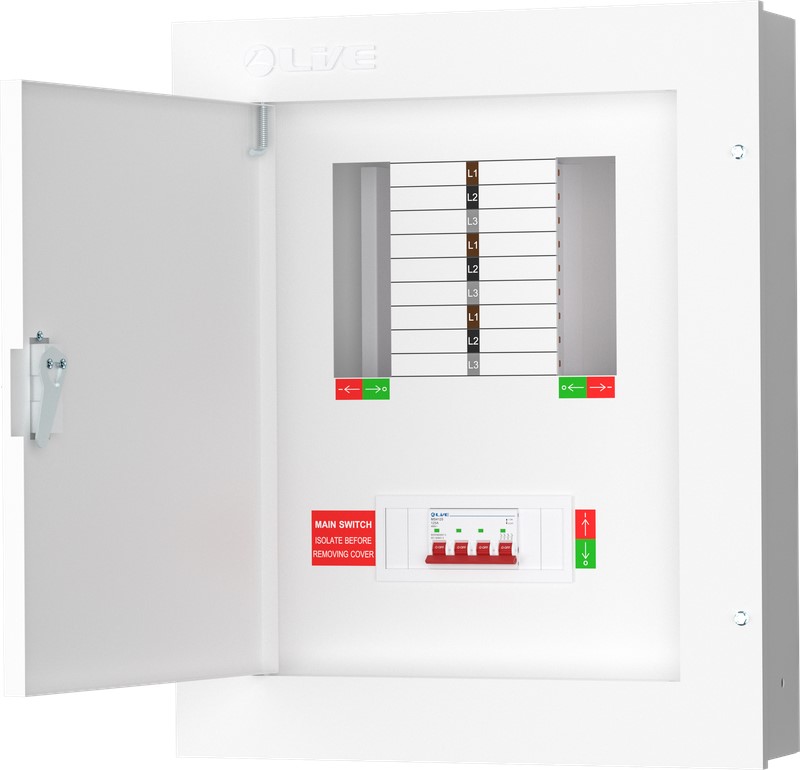 Liveelec TPN06-125 <BR>Distribution Board TP&N<BR> 6 Ways