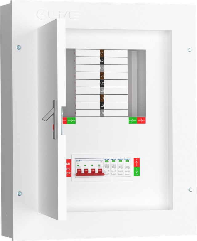 Liveelec TPN06-125S<BR> Distribution Board TP&N<BR> 6 Ways Surge Protected