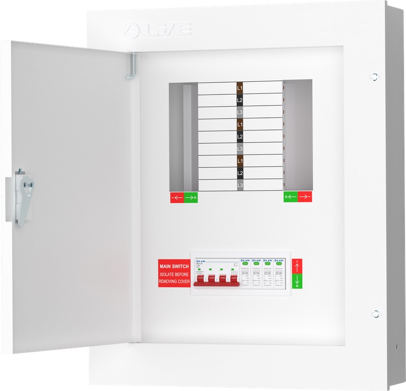 Liveelec TPN06-125S<BR> Distribution Board TP&N<BR> 6 Ways Surge Protected