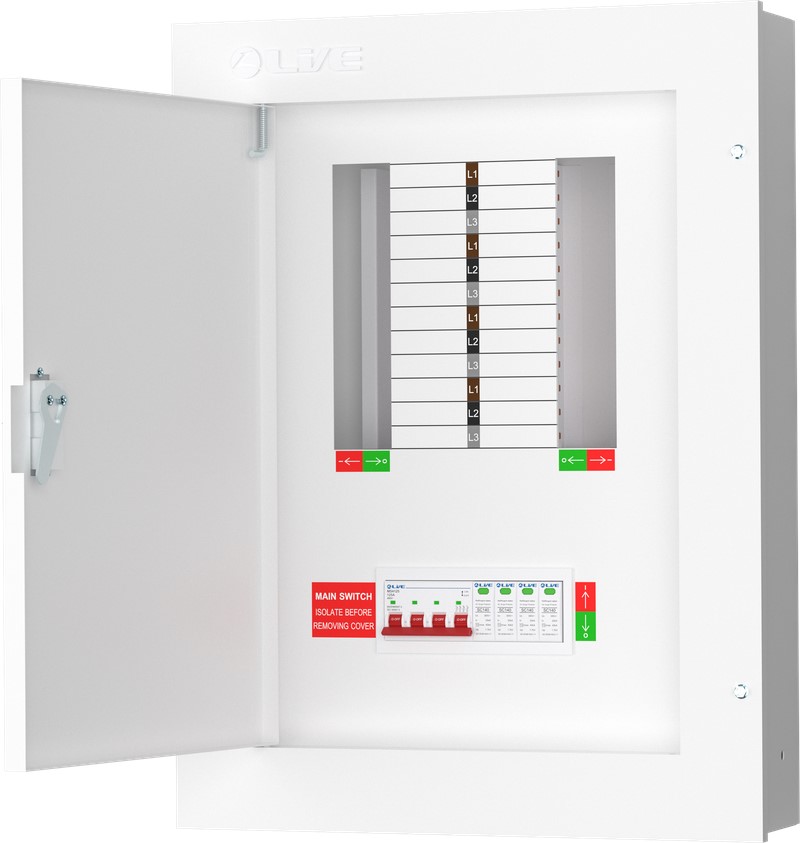 Liveelec TPN08-125S <BR>Distribution Board TP&N<BR> 8 Ways Surge Protected