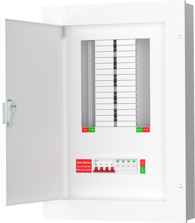 Liveelec TPN10-125S<BR> Distribution Board TP&N<BR> 10 Ways Surge Protected