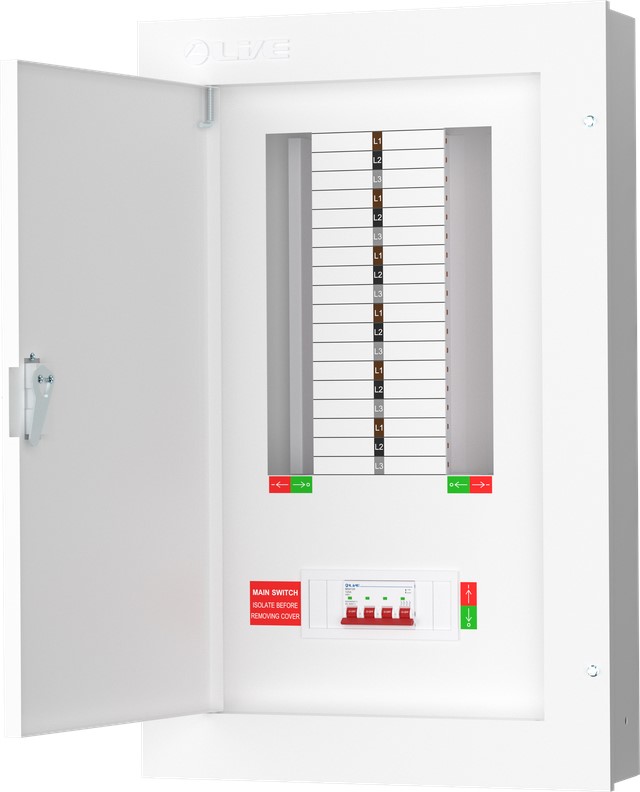 Liveelec TPN12-125<BR> Distribution Board TP&N<BR> 12 Ways