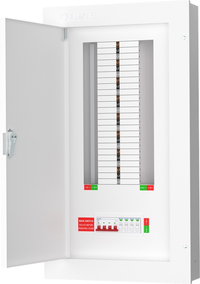 Liveelec TPN16-125S<BR> Distribution Board TP&N <BR>16 Ways Surge Protected