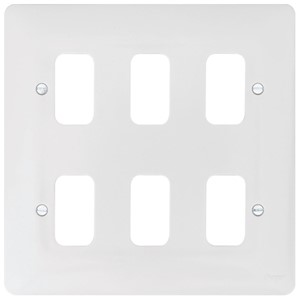 Hager WMGP6 Grid Frontplate 6G Moulded