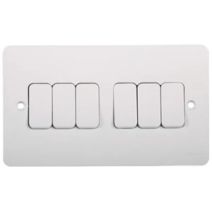 Hager WMPS62 Plate Switch 6G 2Way 10AX